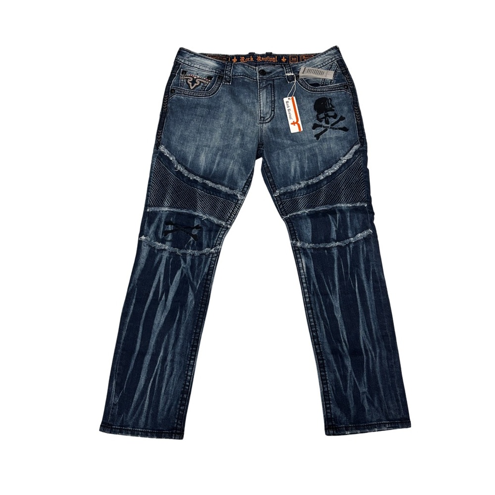 NWT Rock Revival Montell Biker Jeans Men’s Size 38